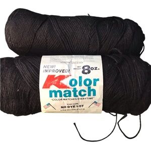 Vintage Kmart kolor Match Black Yarn 8oz
